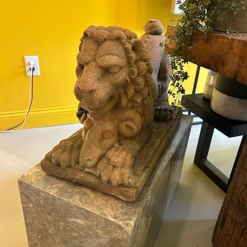 Antique 20th Century Concrete Lion