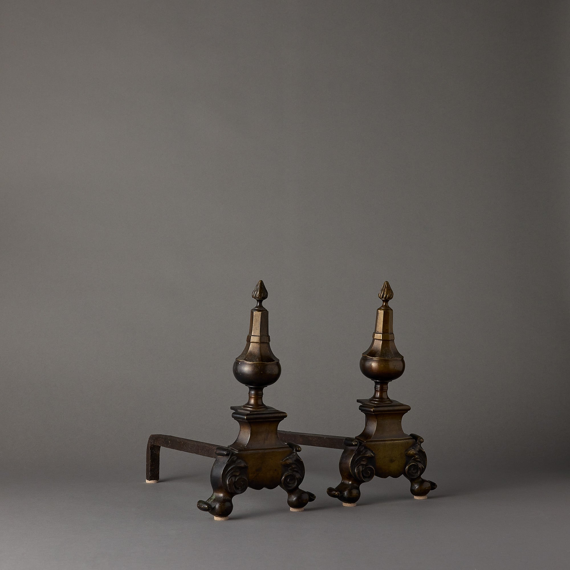 Antique Iron Andiron | Pair