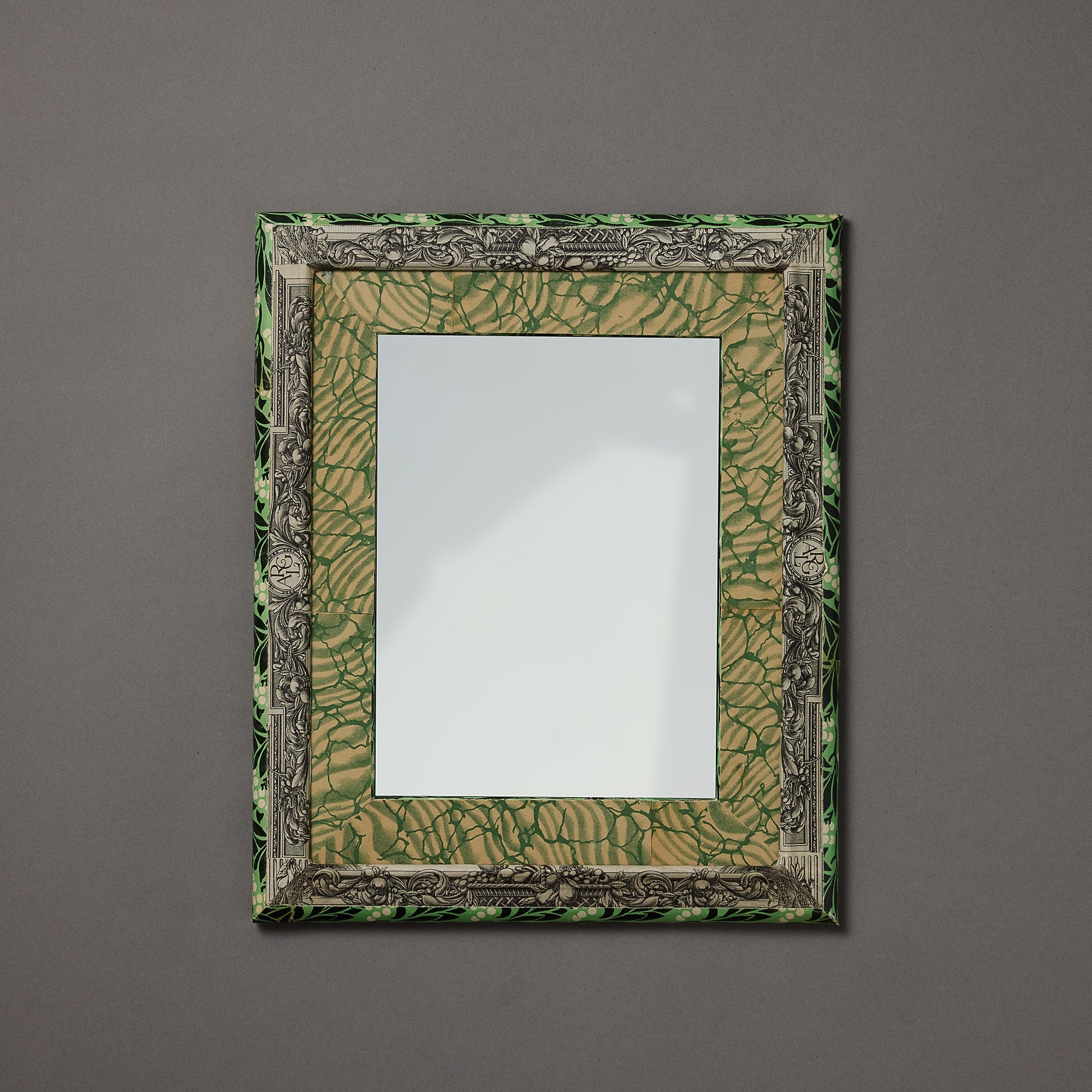 French Wallpaper Framed Mirror | One
