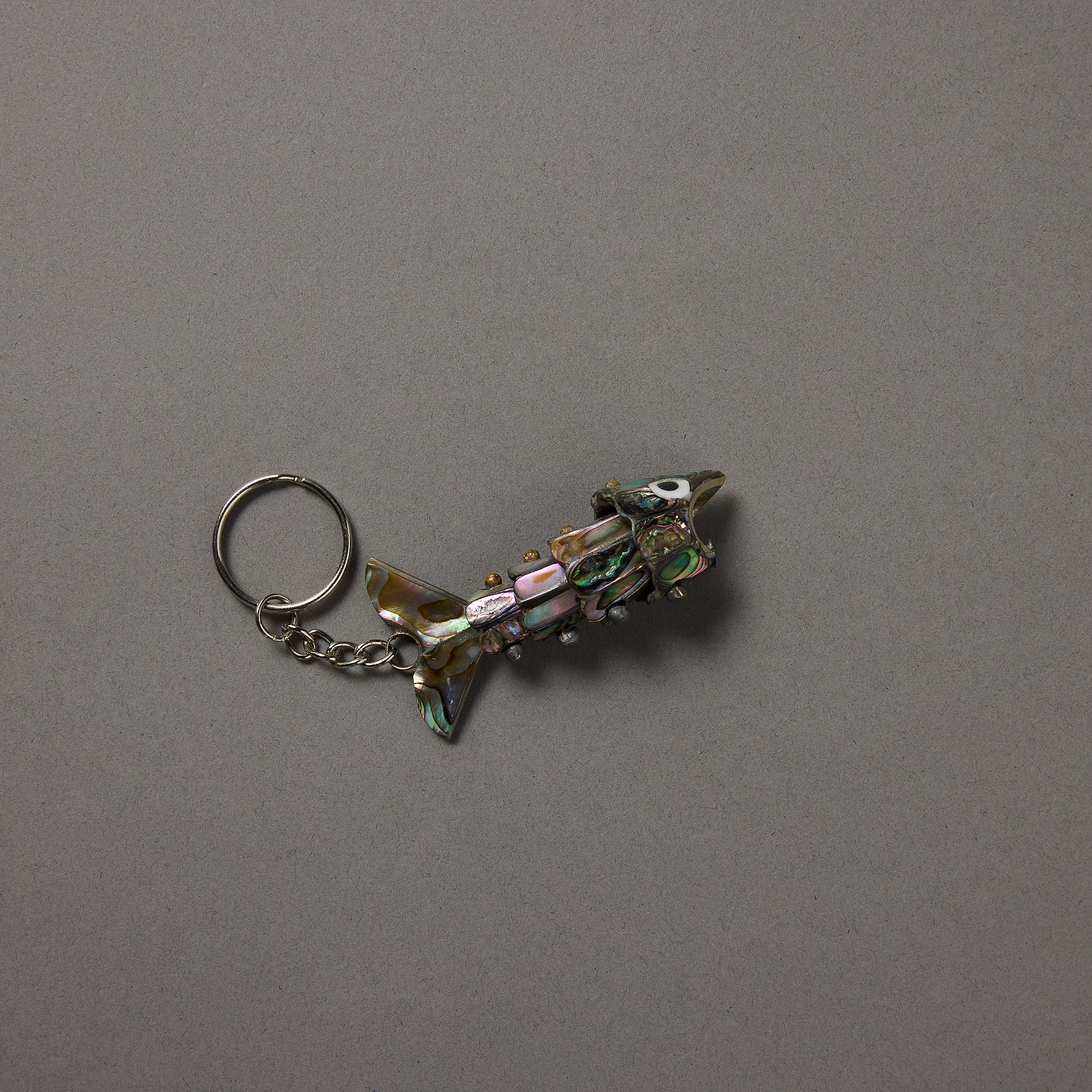 Vintage Abalone Fish Keychain
