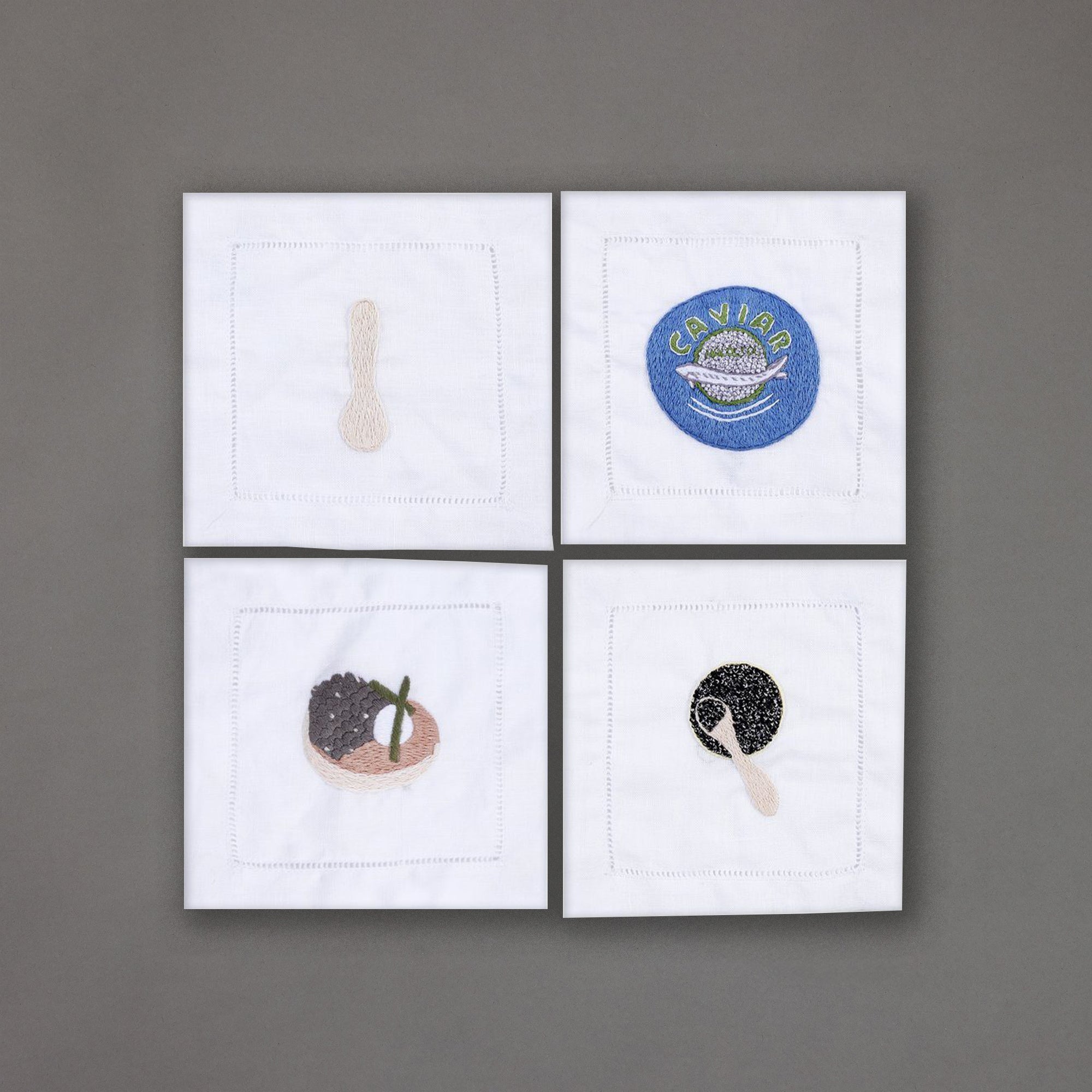 Caviar Cocktail Napkins | Set of 4