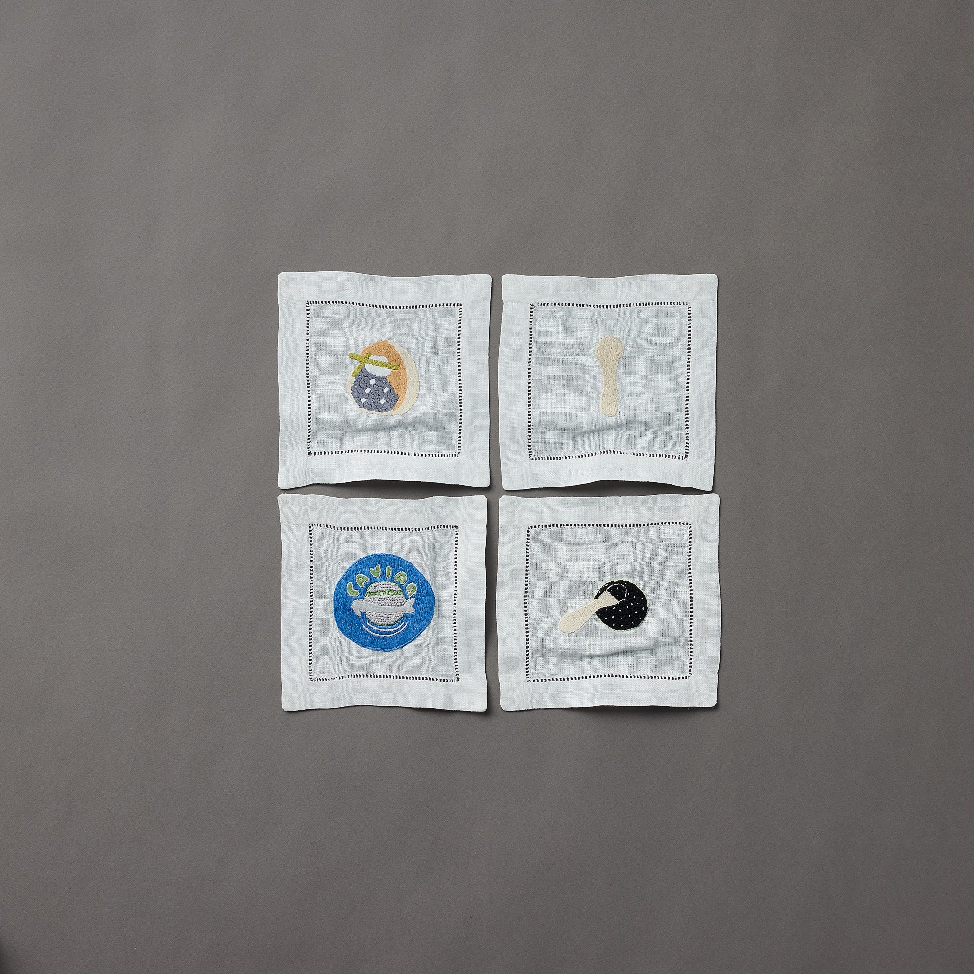 Caviar Cocktail Napkins | Set of 4