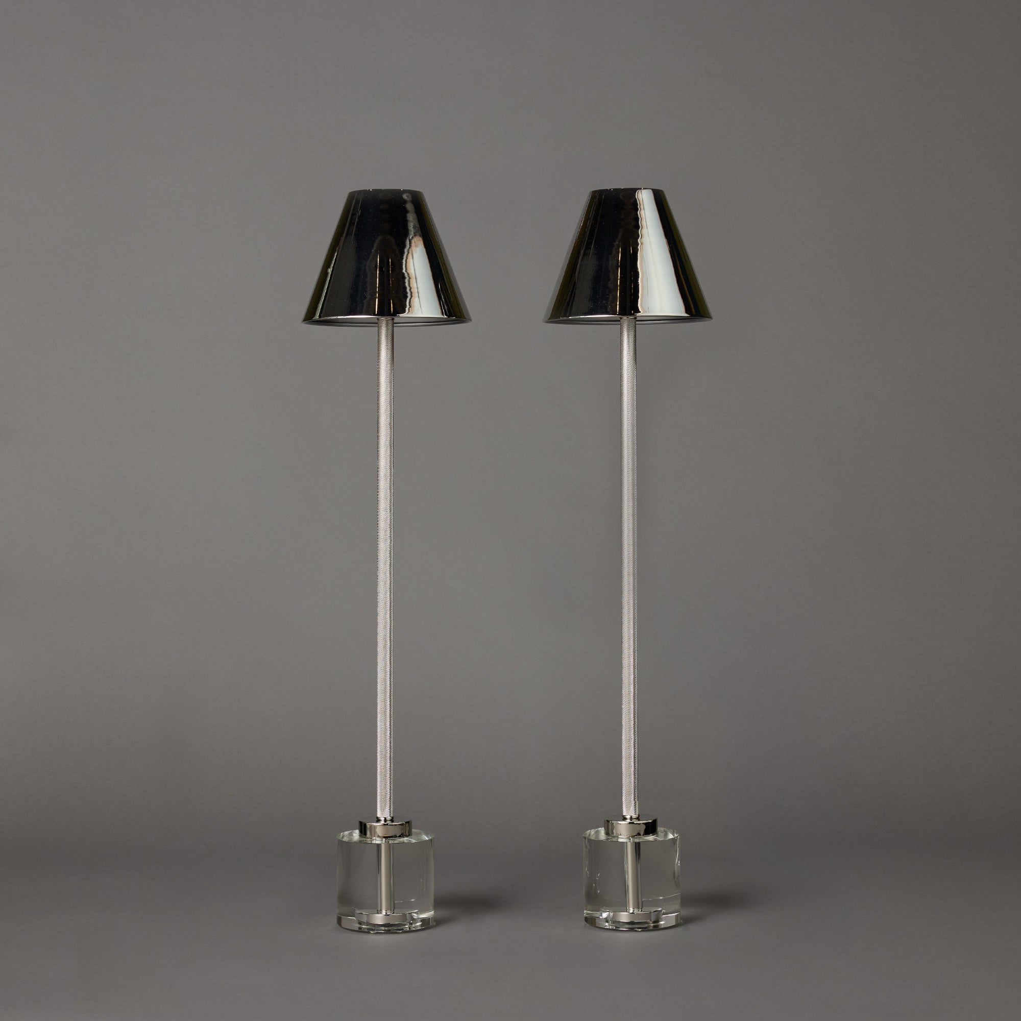 Gallery Shade Lamps | Nickel & Crystal | Pair