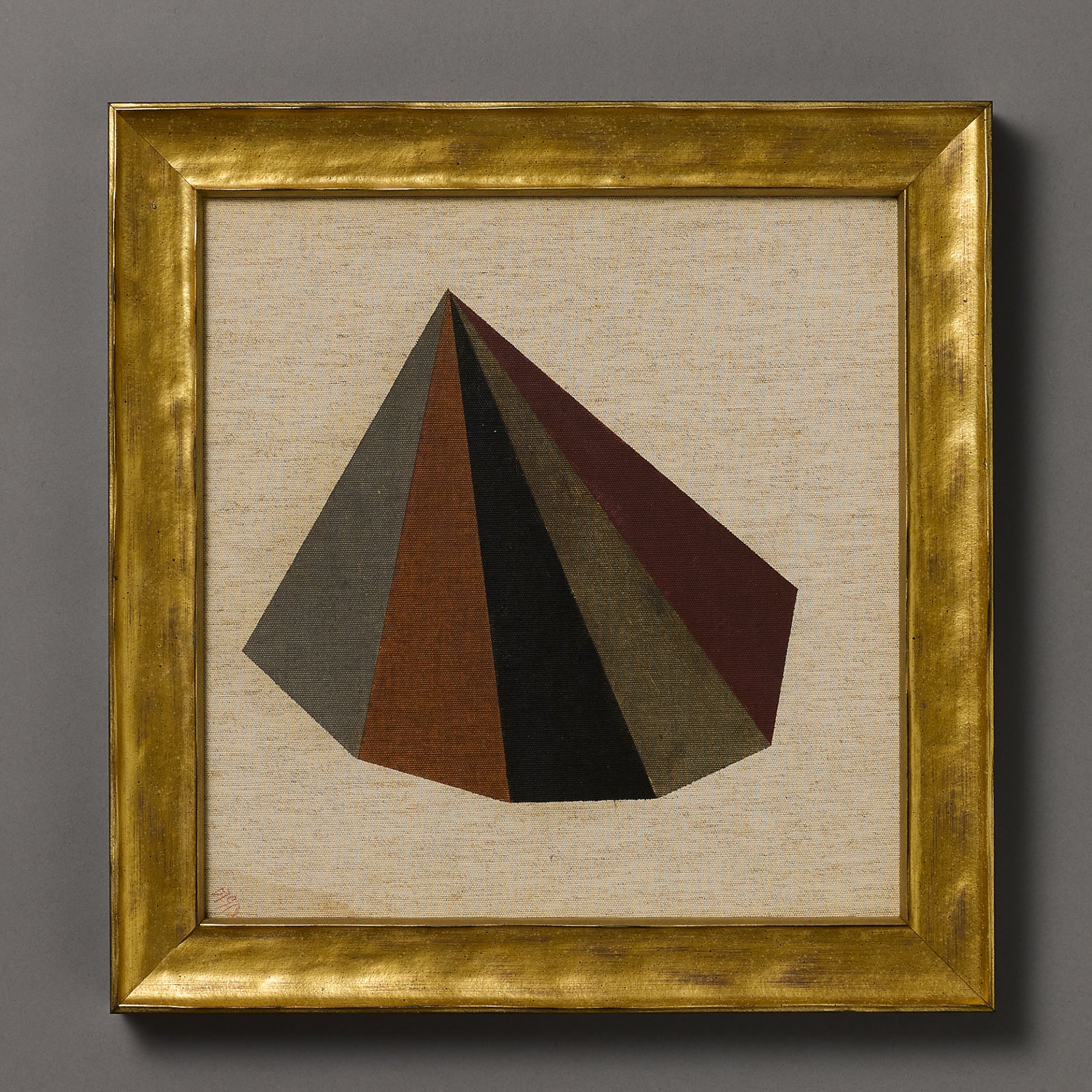 Geometric Form | Radiant Cone | Oxblood | Framed