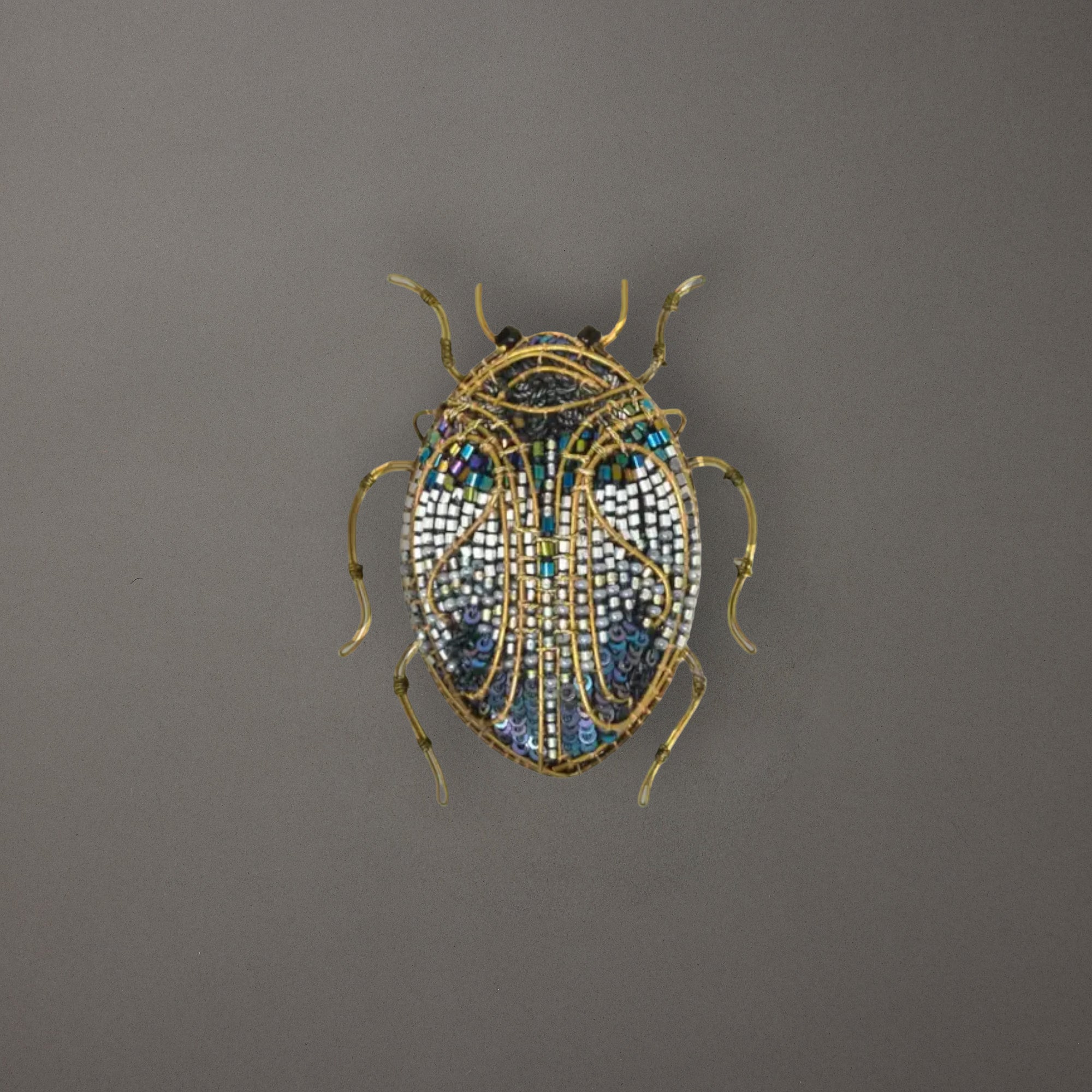 Jeweled Scarab Beetle Brooch Pin