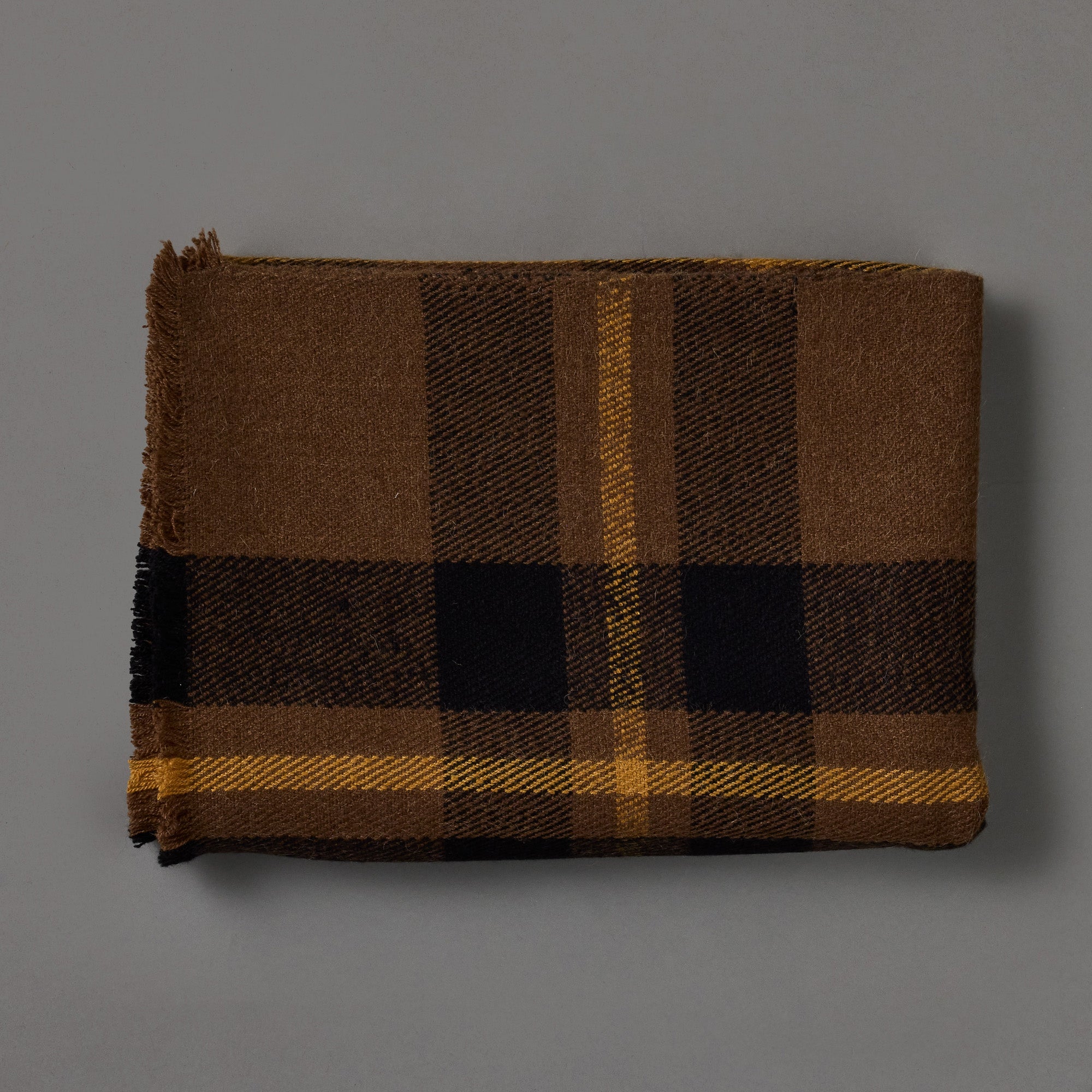Highland Plaid Camel Hair Throw