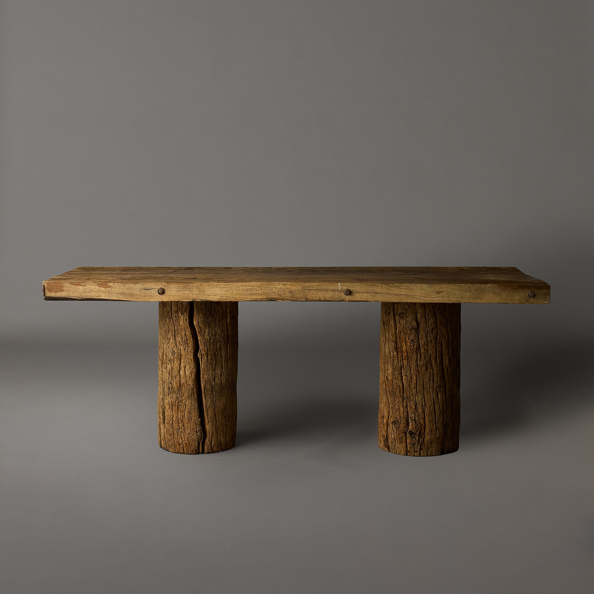 Reclaimed Wood Pedestal Table