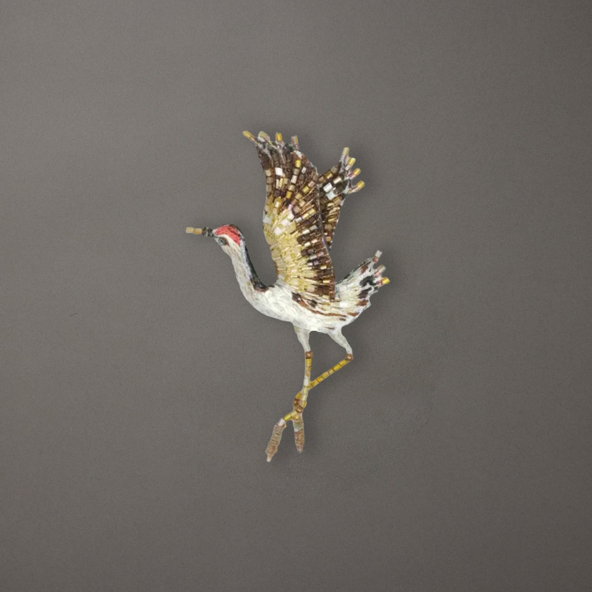 Whooping Crane Brooch Pin