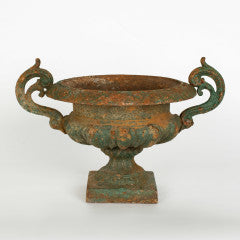 Antique Green Planter with Handle